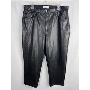 ⭐️ Abercrombie and Fitch Faux Leather Pants High Rise Ankle Straight Biker Edgy